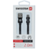 Swissten Textile USB / micro USB 2,0 m černý