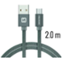 Swissten Textile USB / micro USB 2,0 m šedý