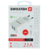 Swissten Smart IC 2x USB 2,1A + USB-C 1,2m, bílá