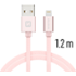 Swissten Textile USB / Lightning 1,2 m růžovo/zlatý