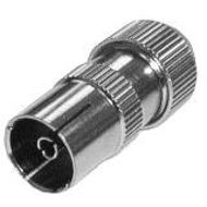 Zdířka anténní přímá kabel kov 