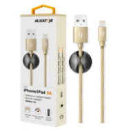 Aligator datový kabel PREMIUM 2A, Lightning zlatý