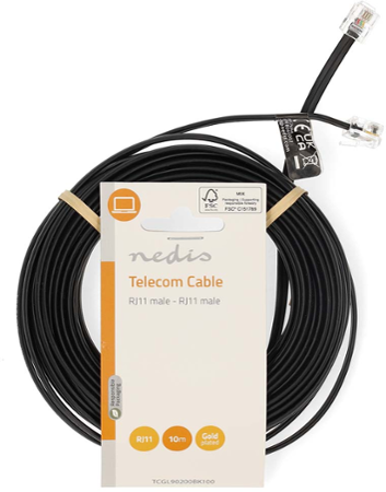 Nedis TCGL90200BK100 RJ11 10m black