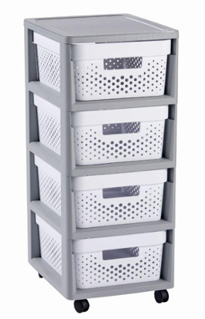 Curver Infinity Dots 4x11L bílošedý