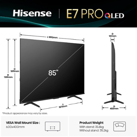 Hisense 85E7Q PRO