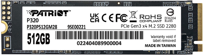 PATRIOT P320/512GB/SSD/M.2 NVMe/5R