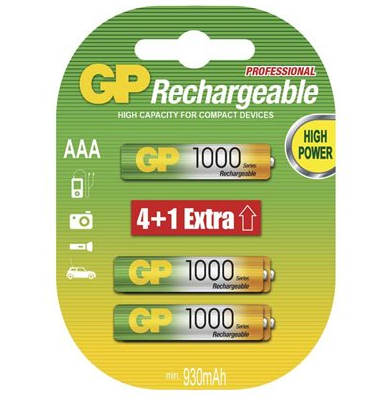 Baterie GP AAA 100 mAh 4+1ks