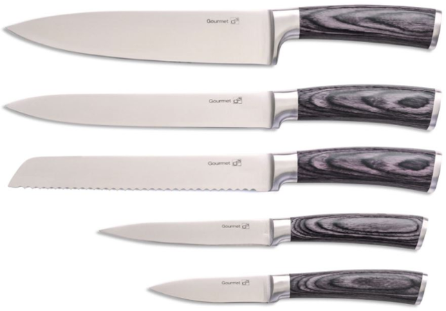 Sada nožů Gourmet Rustic + bambusový blok G21