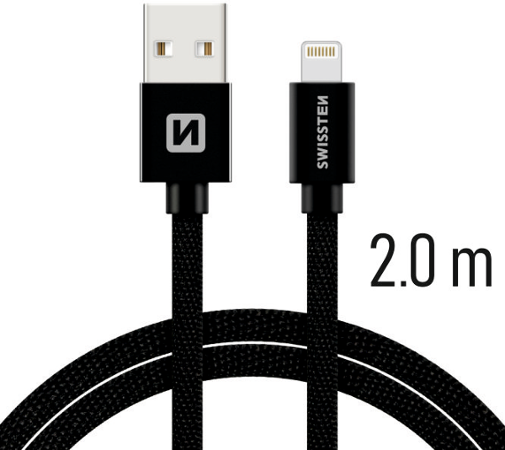 Swissten USB / Lightning 2,0 m černý
