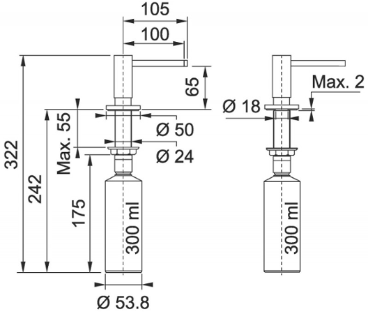 Franke Active Matná černá