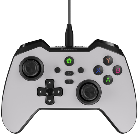 Drátový gamepad Genesis MANGAN 300, pro PC/Switch/Mobil, bílý