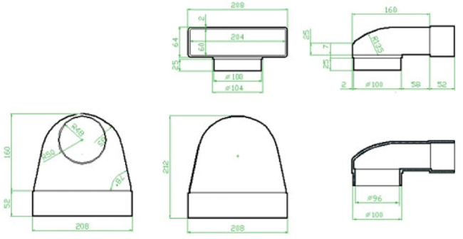 Faber Přechodové koleno 90st. 87.440