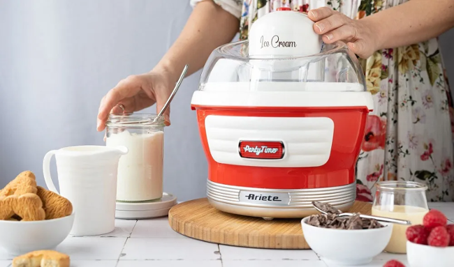 Ariete Party Time Ice Cream Maker 643, červený