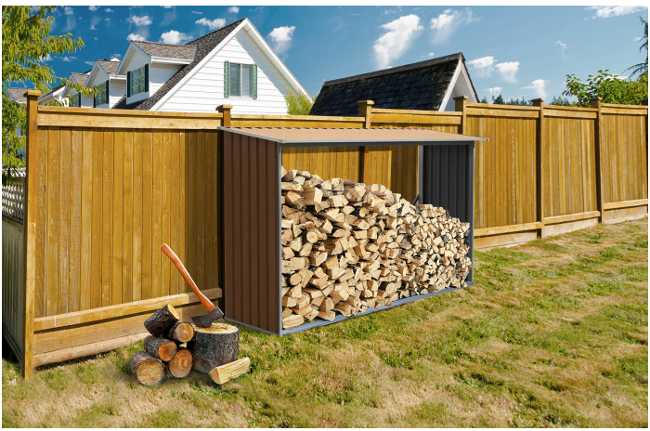 Přístřešek na dřevo G21 WOH 181 - 242 x 75 cm, hnědý - GWS-182-WLT