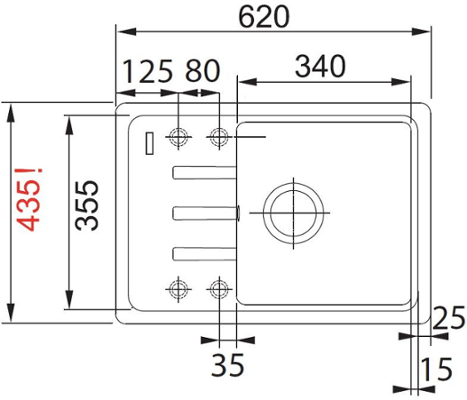 Franke Malta BSG 611-62 Onyx
