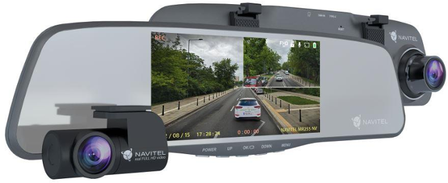 NAVITEL MR255 inteligentní zpětné zrcátko s nočním viděním a zpětnou kamerou