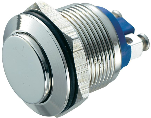 Tlačítko 19 mm stříbrné