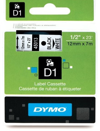 Páska DYMO D1 12mm černá/bílá