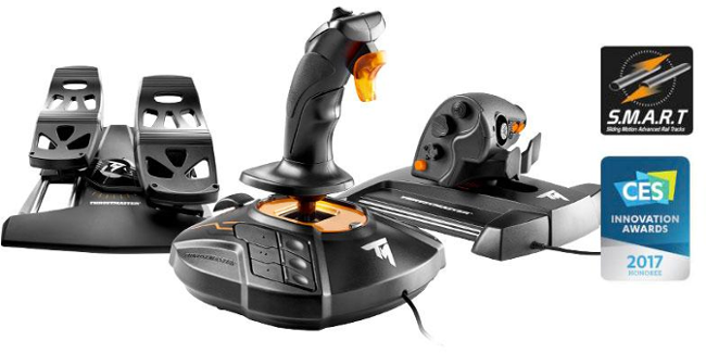 Thrustmaster Joystick T16000M FLIGHT PACK + plynový pedál + pedálová sada, pro PC