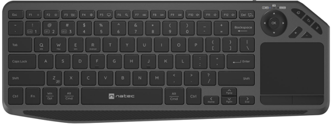 Bezdrátová klávesnice pro Smart TV Natec TURBOT 2/USB+BT/US/Černá