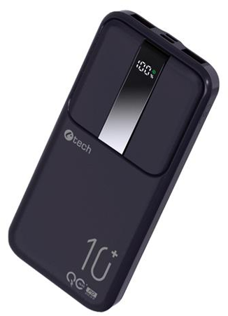 Powerbanka C-tech 10000mAh, Li-Pol, 22,5W, USB-C/USB-A/micro USB