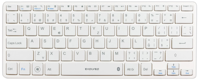 EVOLVEO WK29W/Bezdrátová Bluetooth/CZ layout/Bílá
