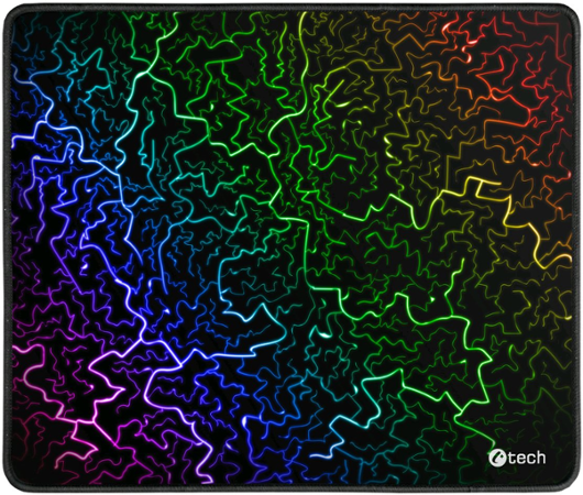 Herní podložka pod myš C-TECH ANTHEA ARC, barevná, pro gaming, 320x270x4mm, obšité okraje