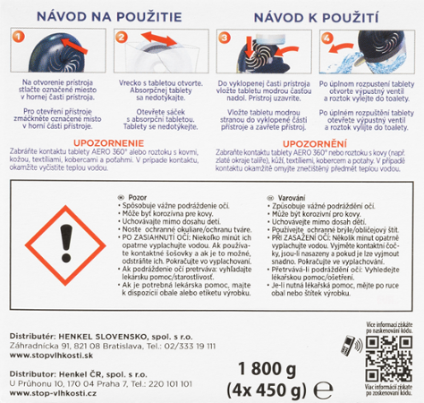 Ceresit Stop vlhkosti tablety Aero 360, 4x450g, 3+1 levandule