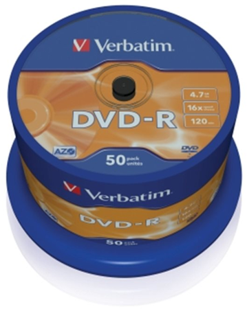 Verbatim DVD-R 4.7GB 16x spindl 50ks