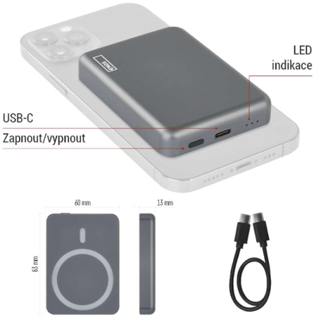 Emos WI 522 5000 mAh šedá