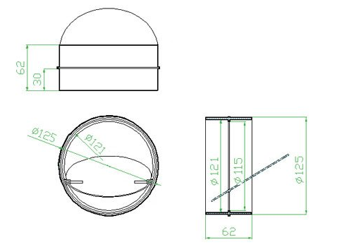 Faber Spojka kulatého potrubí s klapkou 87.594