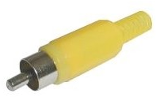 Konektor CINCH kabel plast žlutý
