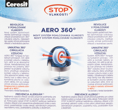 Ceresit Stop vlhkosti tablety Aero 360, 4x450g, 3+1 levandule