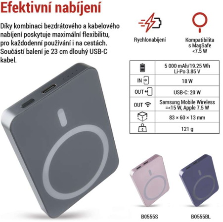Emos WI 522 5000 mAh šedá