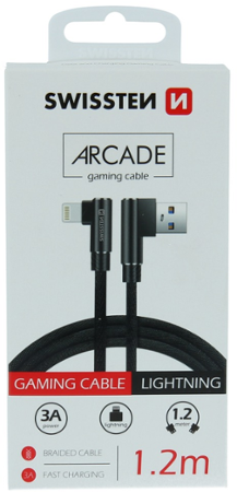 Swissten Arcade USB / Lightning 1,2 m černý