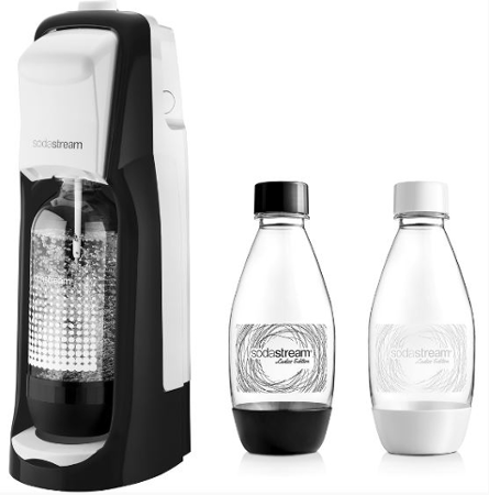 SODASTREAM Jet Black&White + Duopack lahví 2 x 0,5 l Black&White