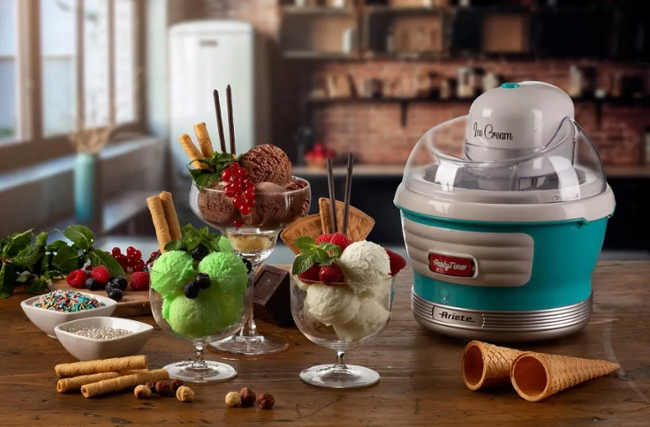 Ariete Party Time Ice Cream Maker 643/01, modrý