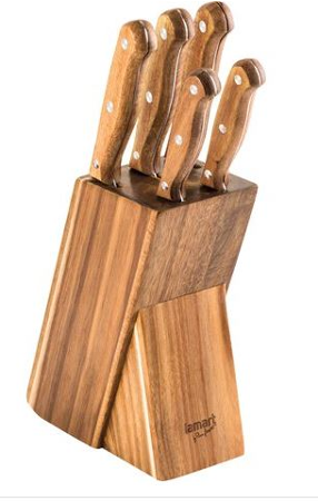 Lamart set nožů v bloku WOOD 5 ks