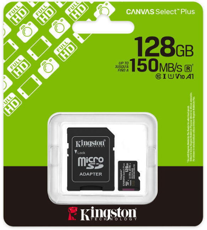 Kingston 128GB microSDXC Canvas Select Plus SDCS3/128GB