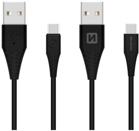 Swissten USB / USB-C 3.1 černý 1,5 m (9mm)