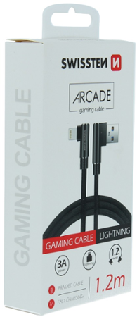 Swissten Arcade USB / Lightning 1,2 m černý