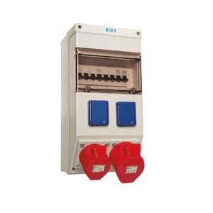 Rozvadeč zásuvkový 1x5/32A 1x5/16A 2x230V + jističe