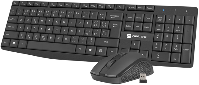 Bezdrátový set 2v1 klávesnice a myši Natec SQUID,