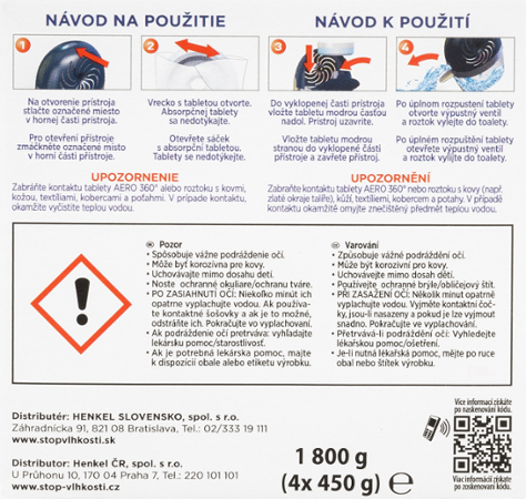 Ceresit Stop vlhkosti tablety Aero 360, 4x450g, 3+1 luční kvítí