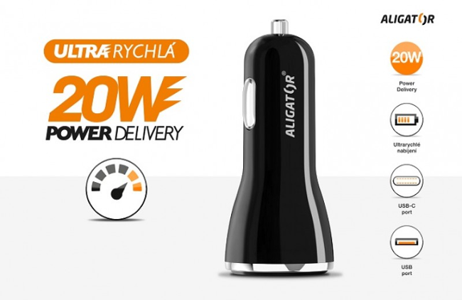 Aligator Power Delivery 20W, USB-C + USB-A (CHPD0005)