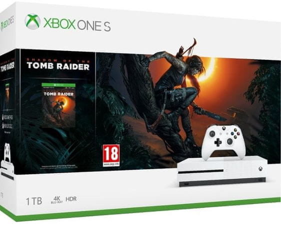 Microsoft Xbox One S 1TB + Shadow of The Tomb Raider