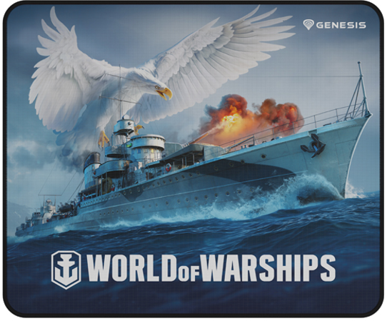 Herní podložka pod myš Genesis CARBON 500 WORLD of WARSHIPS, M 30x25cm