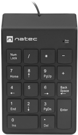 Numerická klávesnice Natec GOBY 2/Drátová USB/Černá