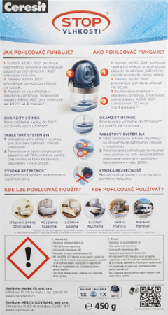 Ceresit Stop vlhkosti Aero 360 odvlhčovač vč. 2x450g tablet