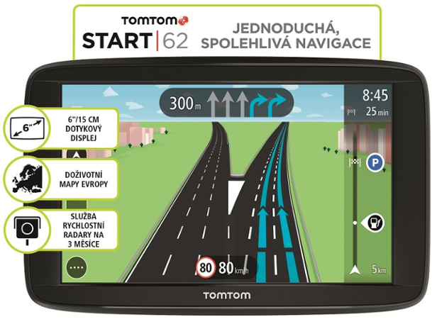 TomTom Start 62 Europe Lifetime mapy